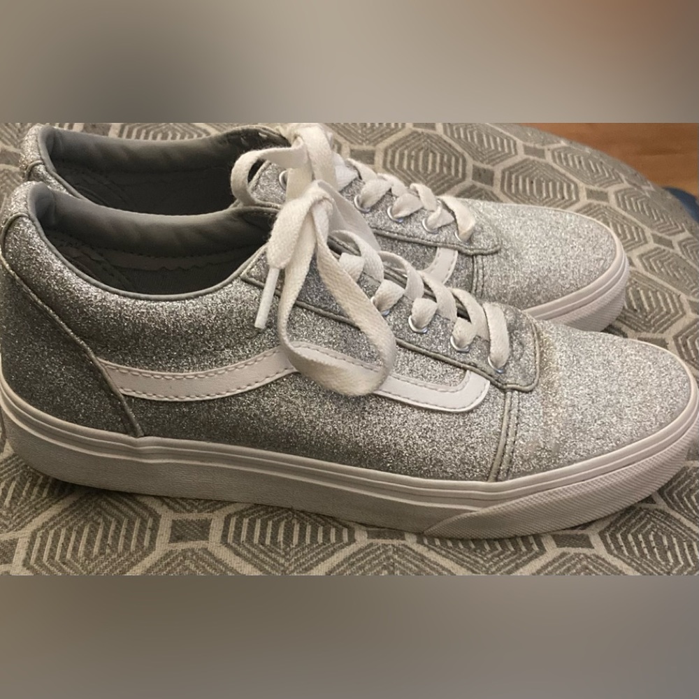 Vans ‘Off The Wall’ Silver Glitter Sneakers Sz. 5